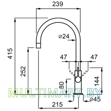 Смеситель Elleci Volta K43 Fango (MKKVTA43) картинка 2